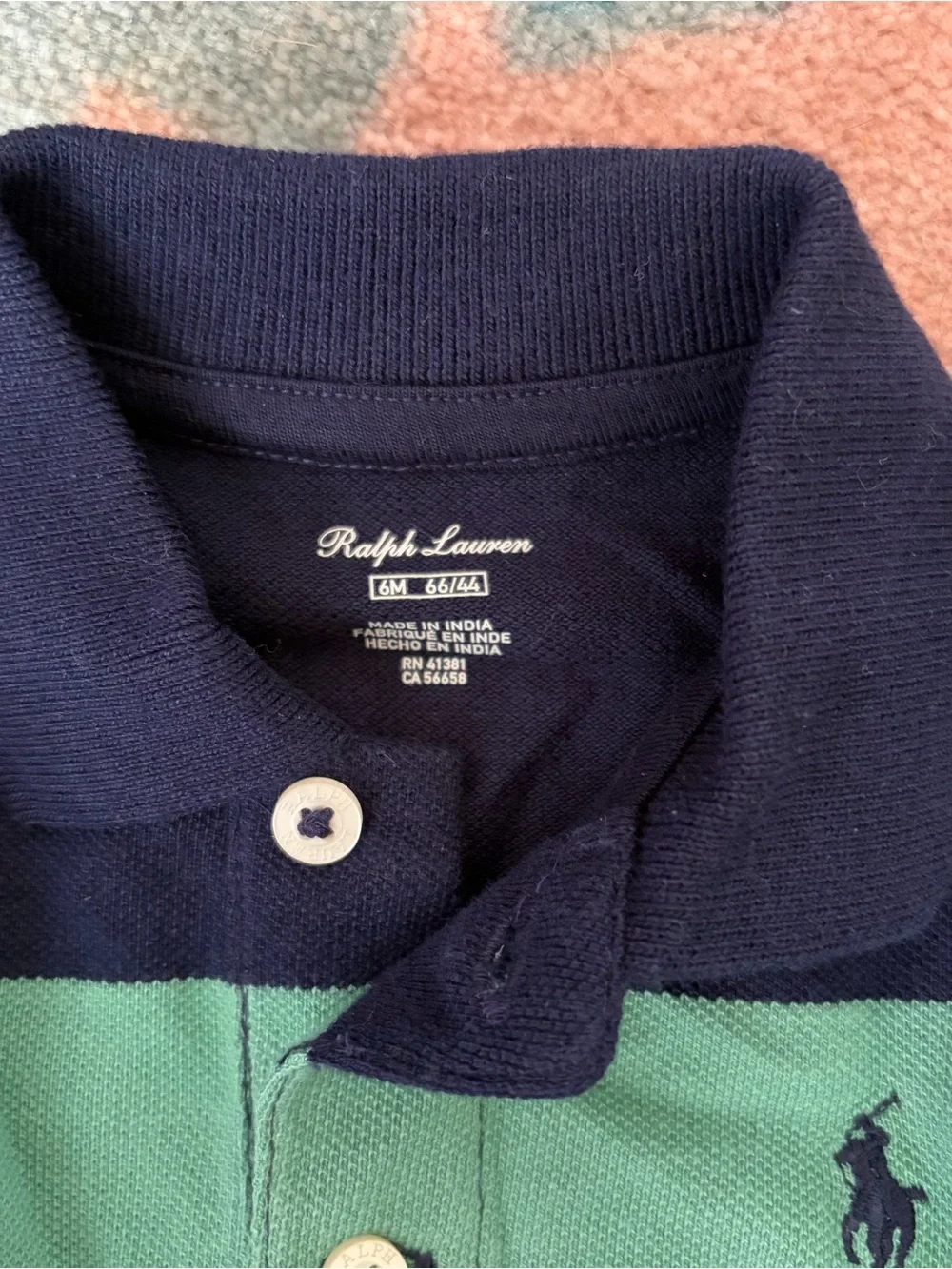 Polo by Ralph Lauren Boys' Multi-Stripe Polo Romper - Navy/Green/Blue/Red/White